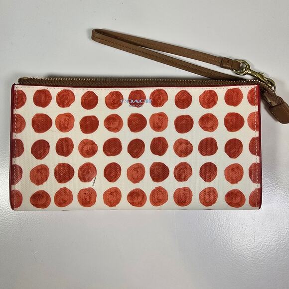 Coach Bleeker Coated Canvas Painted Dot Zippy Wristlet - Picture 1 of 4
